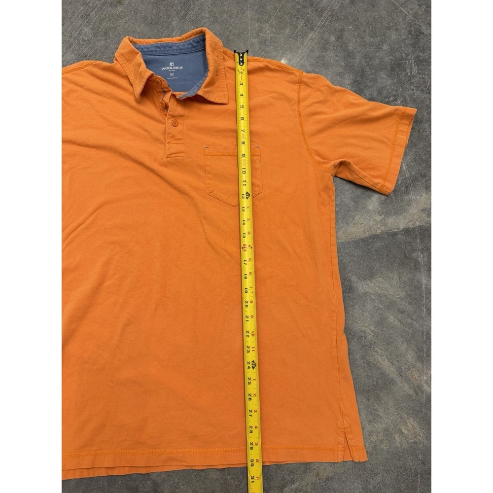 Woolrich Men's Orange Polo‎ Shirt XL 100% Cotton Short Sleeve With Pocket - Picture 4 of 8